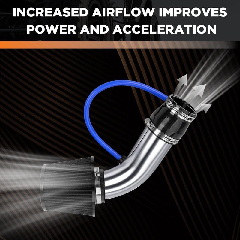 BARTOO 3 Inch Cold Air Intake Filter Pipe Curve Pipe, Aluminum Air Intake Elbow for Car Truck Turbo Piping, Silver - Image 4